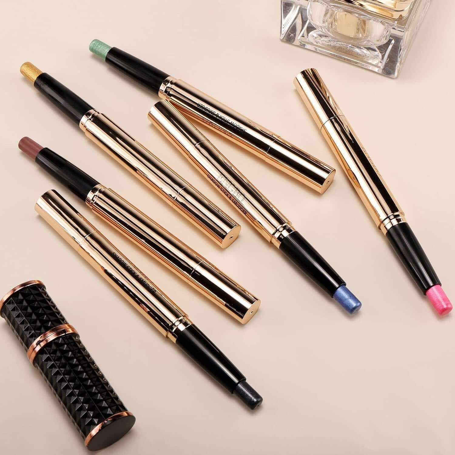 Pink Eye Shadow Stick Makeup Cosmetics Eye Brightener Stick Cream Eye Shadow Pencil Shimmer Eyeshadow Stick Set for Eye Makeup Christmas Birthday Gift for Women (Fluorescent Pink Shimmer)