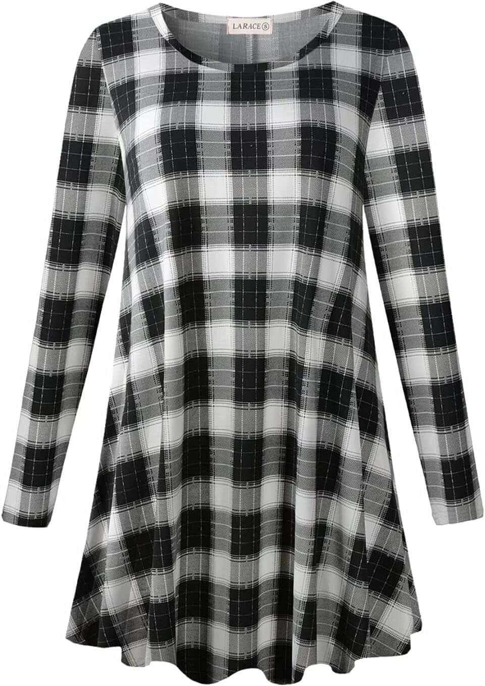 Plus Size Long Sleeve Tunic Tops for Women - Flowing Loose Fit Shirts Ideal for Leggings