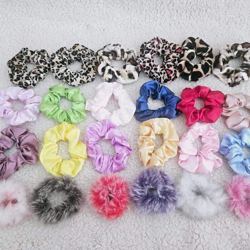 Hair Scrunchies Includes Satin Silk Velvet