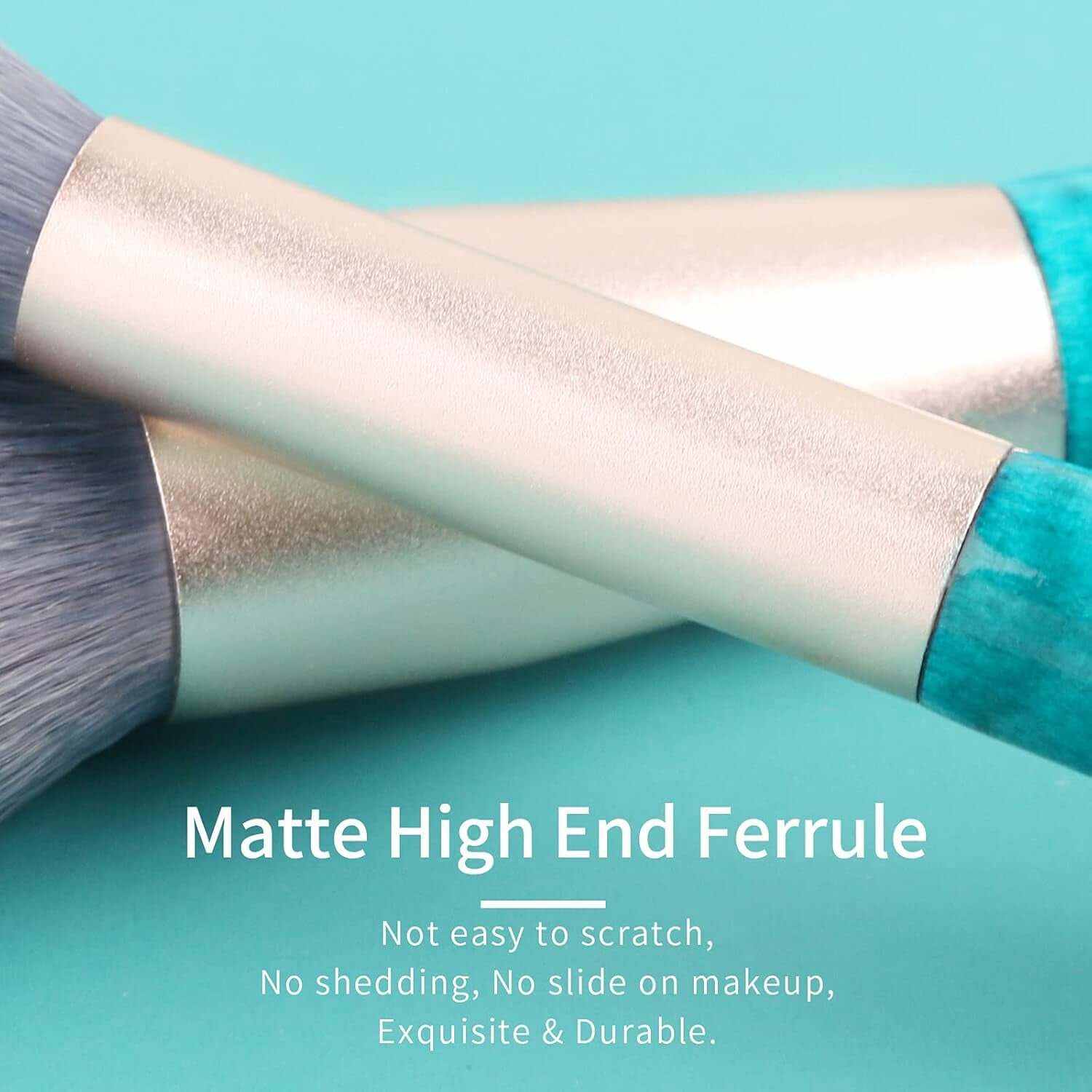 Blue Makeup Brushes Set with Case by , Vegan Makeup Brush Set Professional, Cosmetic Brushes Makeup Set, Make up Brushes Vegan, Make up Brushes Set Professional, Wooden Makeup Brush Set Vegan