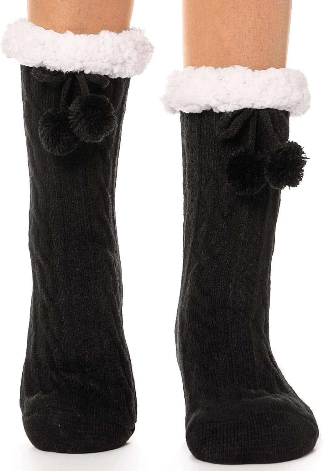 Slipper Fuzzy Socks for Women Fluffy Cozy Cabin Winter Warm Soft Fleece Comfy Thick Socks with Grips