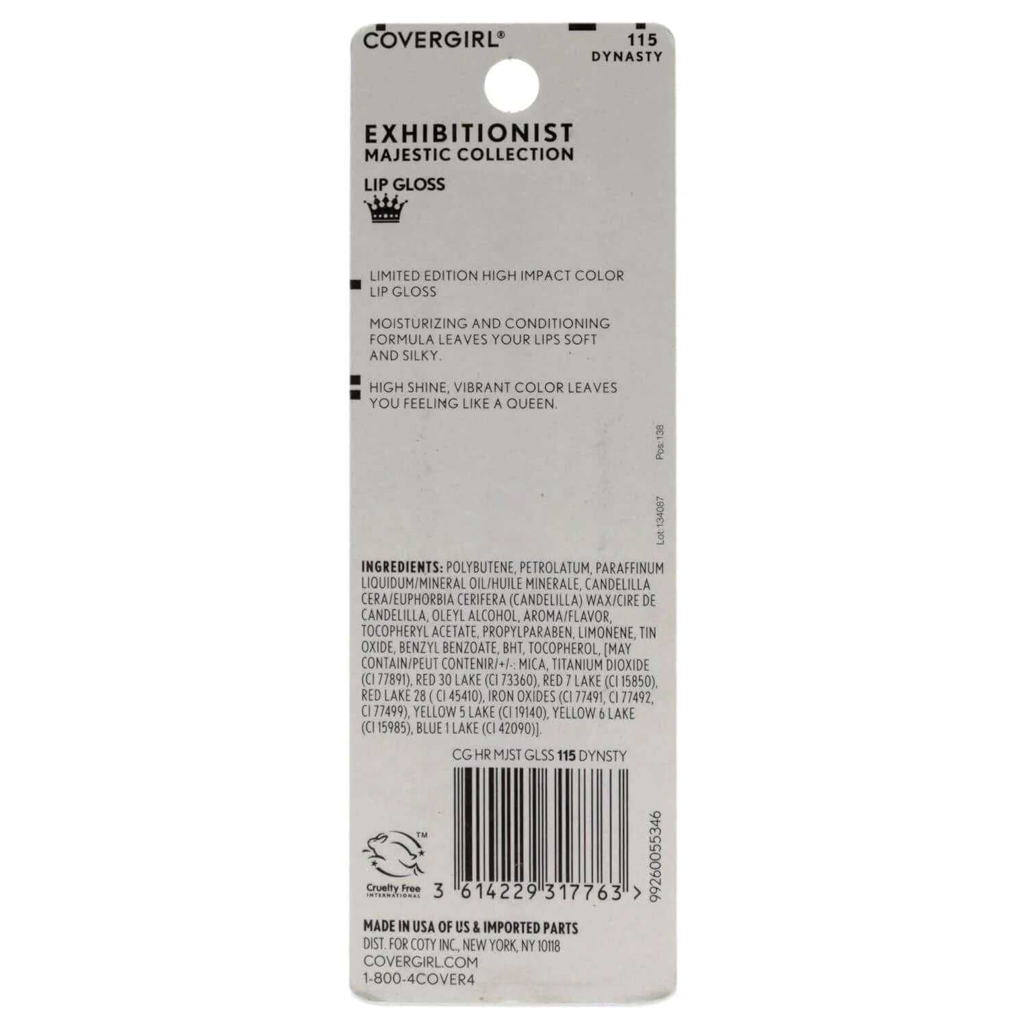 Covergirl Exhibitionist Majesty Lip Gloss - Dynasty Lip Gloss Women 0.12 Oz