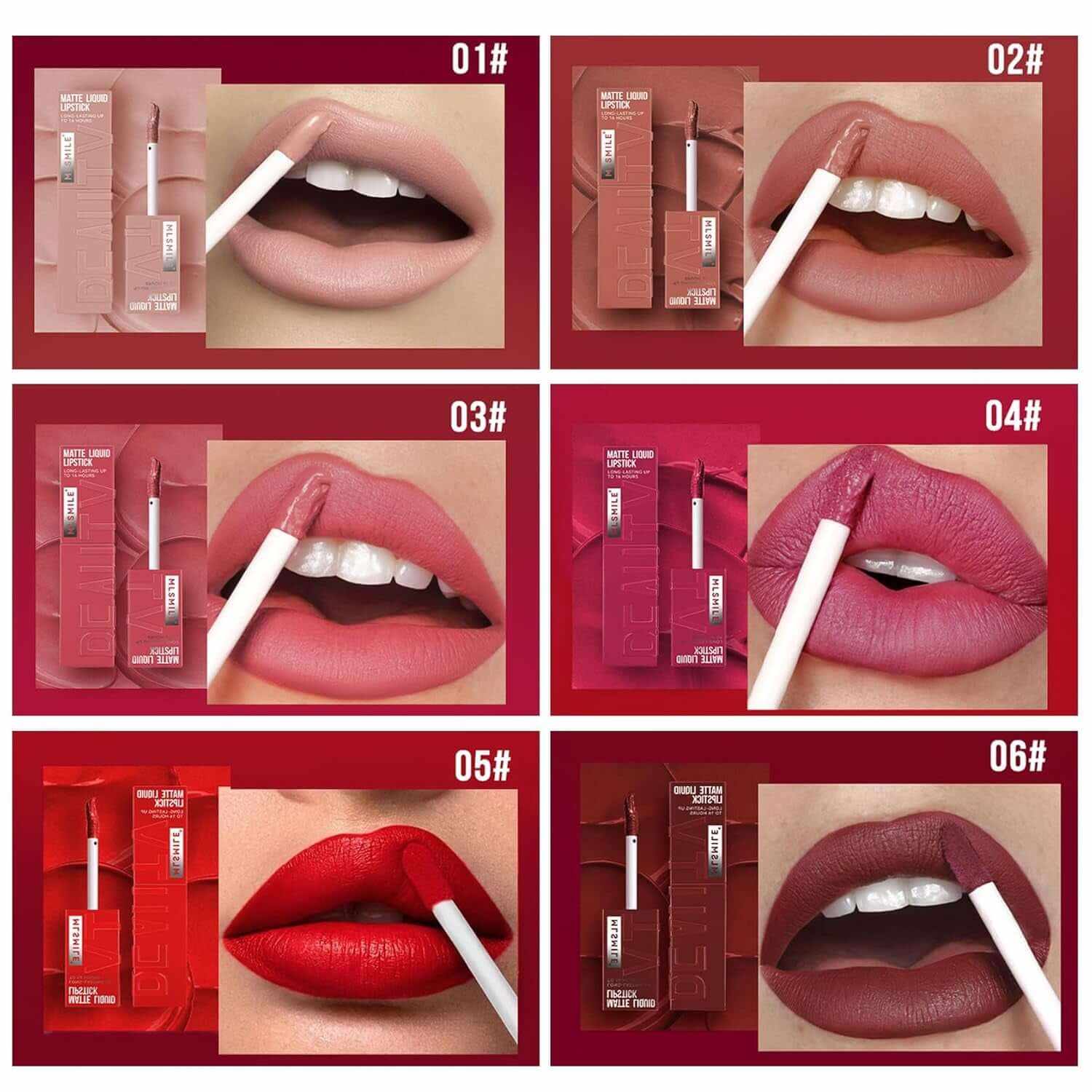 Pink Liquid Lipstick Matte Long Lasting Waterproof Highly Pigmented Color Lip Stain Tint Non-Stick Cup Lip Gloss Velvet Labiales-04