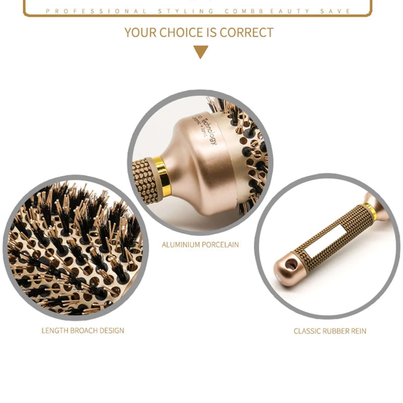 2 Inch round Hair Brush for Blow Drying, Boar Bristles Nano Thermal Ceramic & Ionic Tech & Anti-Static, for Curling, Straightening, Add Volume & Shine