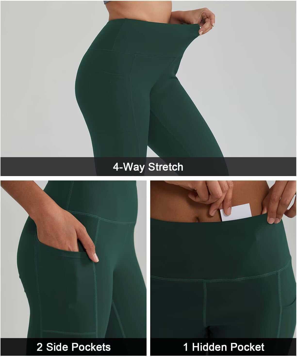 High Waisted Leggings for Women with 3 Pockets, Tummy Control Yoga Pants for Workout Yoga Casual