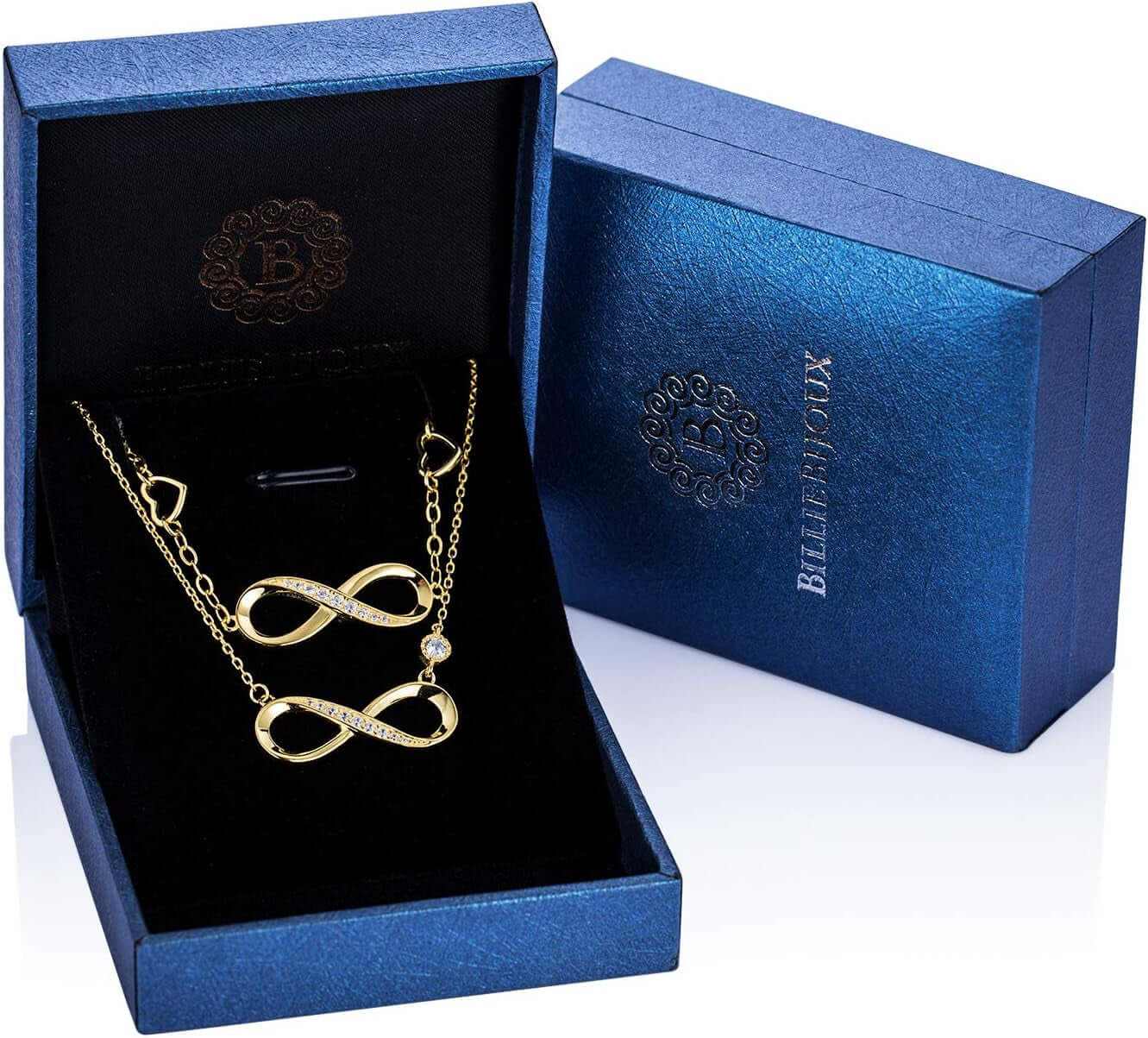 925 Sterling Silver Necklace Bracelet Jewelry Sets Infinity Love Jewelry Sets White Gold Plated Women Necklace Gifts for Women