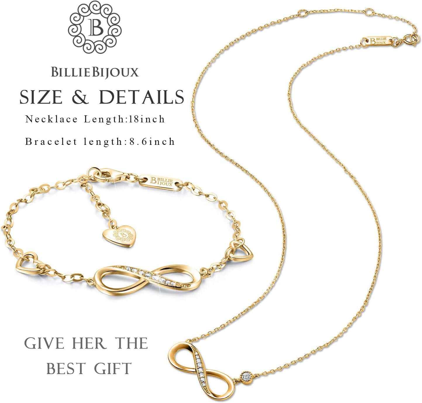 925 Sterling Silver Necklace Bracelet Jewelry Sets Infinity Love Jewelry Sets White Gold Plated Women Necklace Gifts for Women