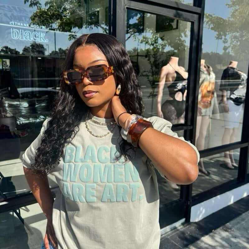 Sage Black Women Are Art Unisex Oversized T-Shirt