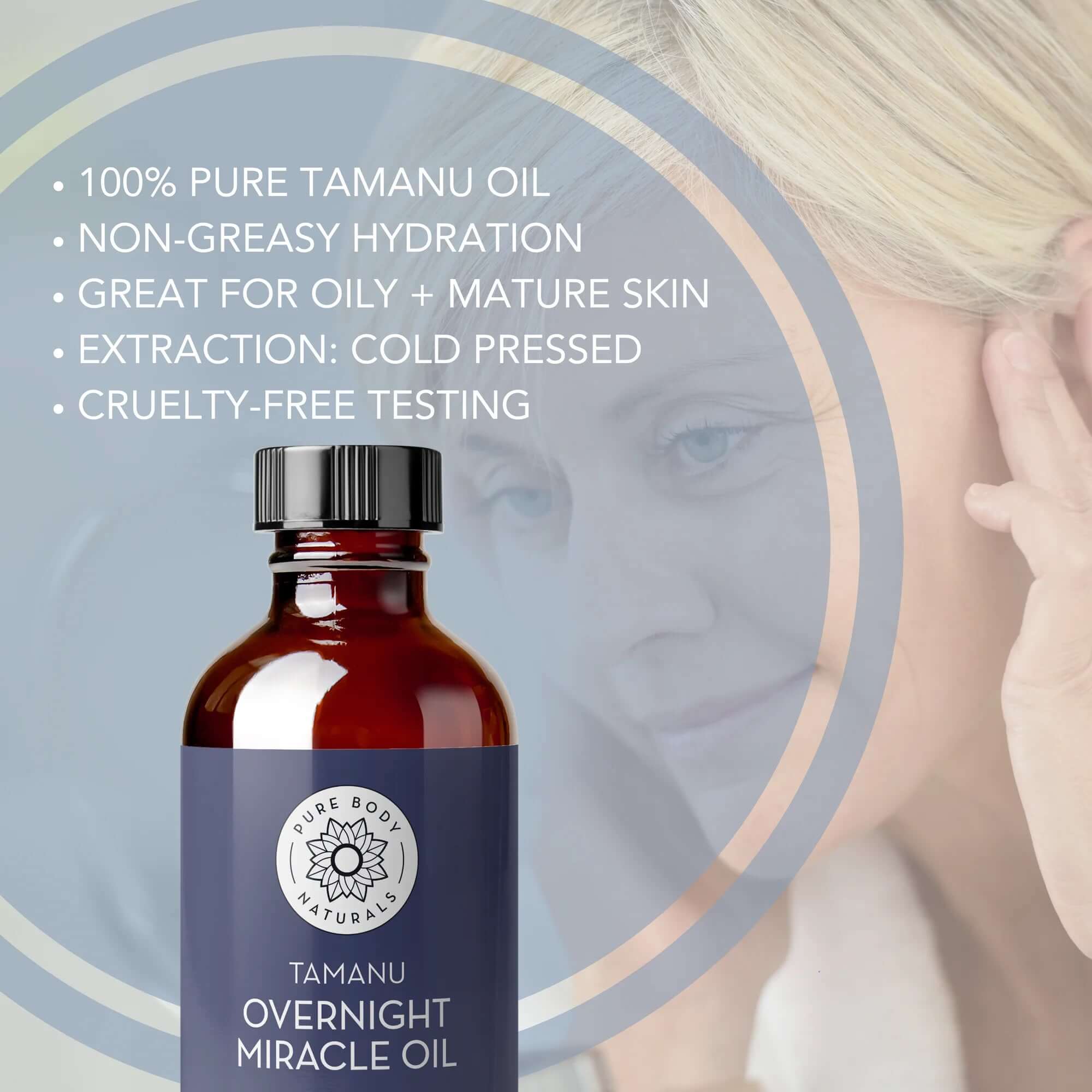 Cold Pressed Tamanu Oil, 4 Fl Oz - Calms Irritated Skin - Moisturises Dry Scaly Skin - by
