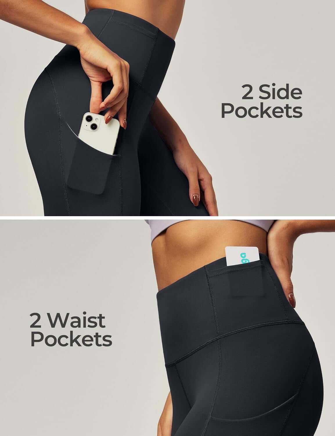 Leggings with Pockets for Women High Waisted Yoga Pants Women Tummy Control Workout Compression Running Leggings