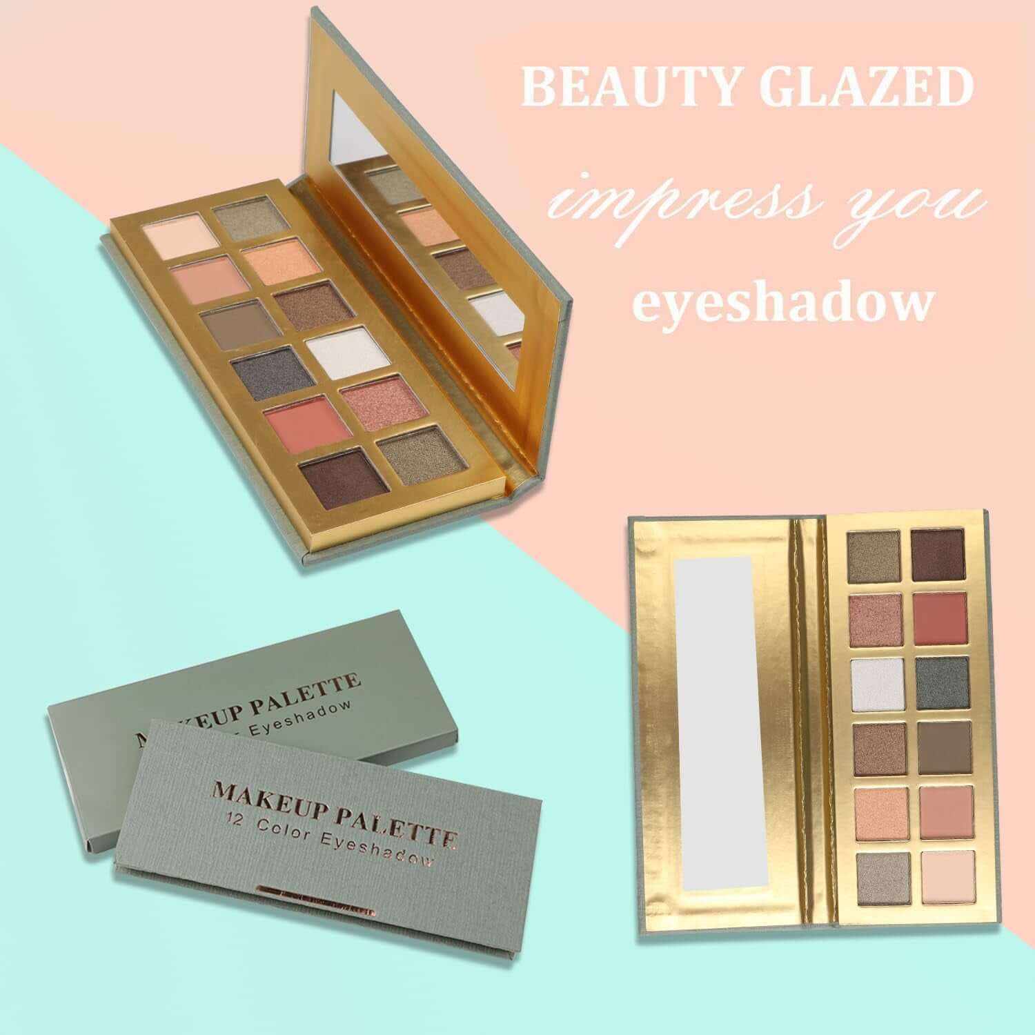 12 Colors Naked Eyeshadow Makeup Palette Matte & Pearlescent Make up Pallet with Mirror Highly Pigmented Long Lasting Waterproof Travel Size Gift Kit