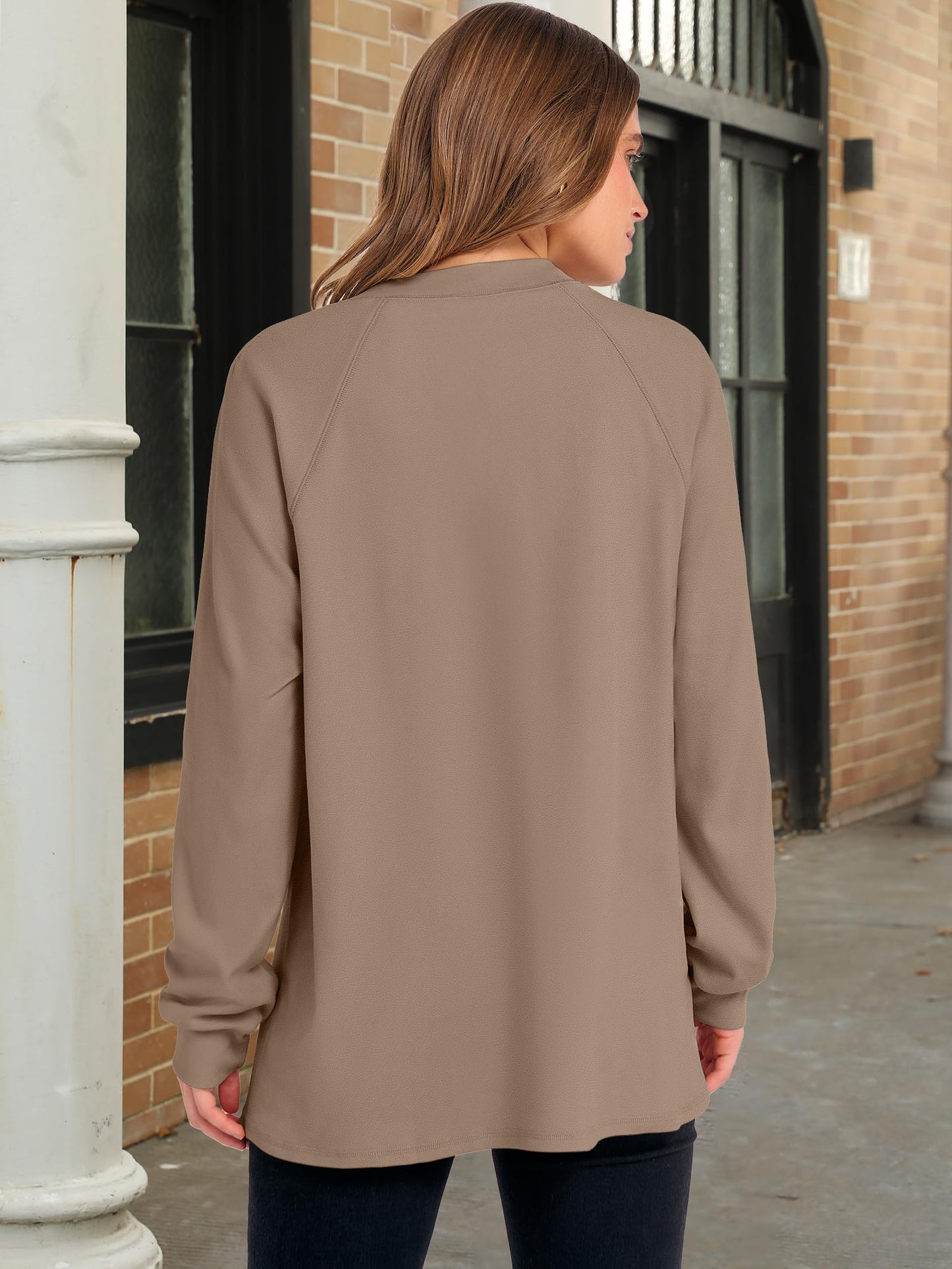 ANRABESS Women's Long Sleeve Henley Tops Tunic Sweatshirt Loose Slit Casual Button Shirts Pullover 2025 Fall Winter Outfits