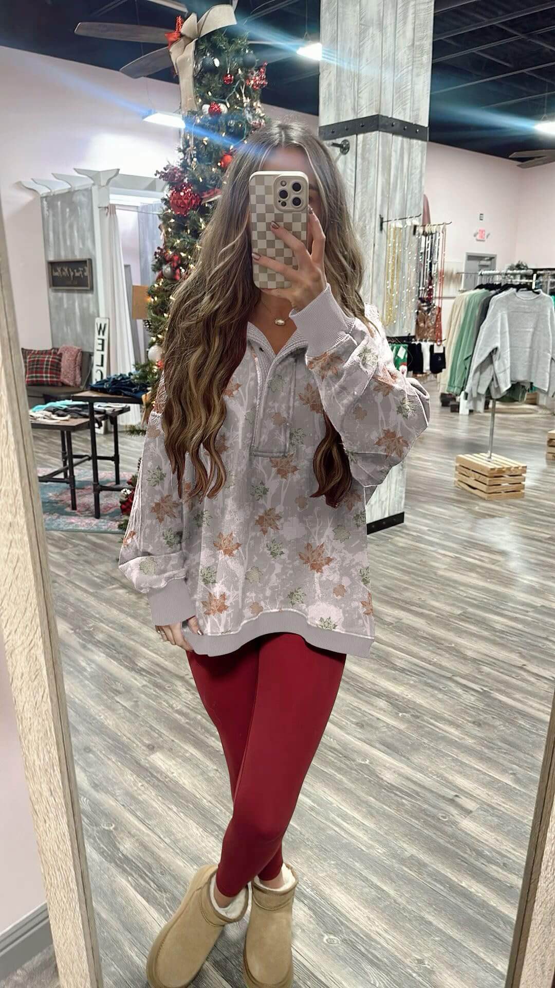 Oversized Sweatshirt Women’s fleece-lined Oversized Sweatshirt with mock neck design”