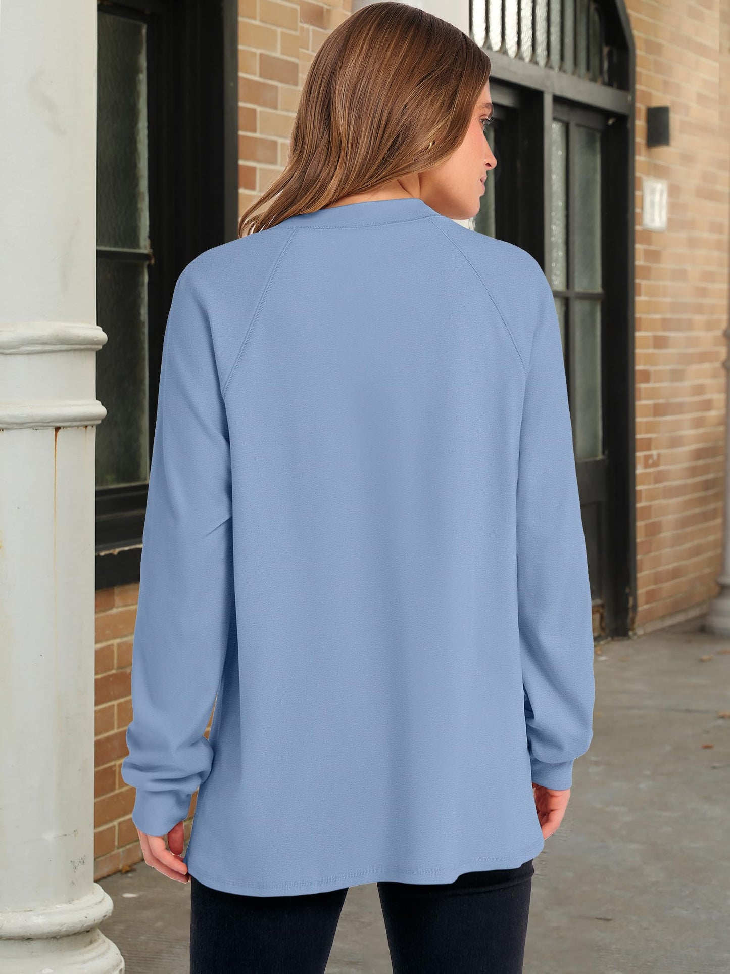 ANRABESS Women's Long Sleeve Henley Tops Tunic Sweatshirt Loose Slit Casual Button Shirts Pullover 2025 Fall Winter Outfits