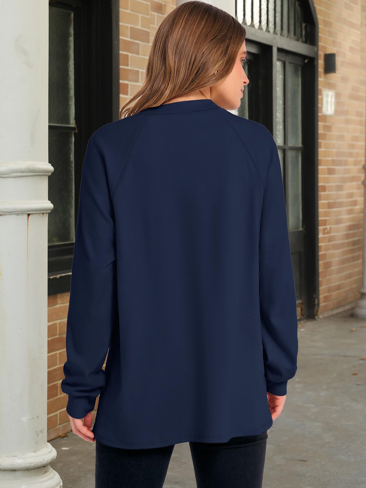 ANRABESS Women's Long Sleeve Henley Tops Tunic Sweatshirt Loose Slit Casual Button Shirts Pullover 2025 Fall Winter Outfits