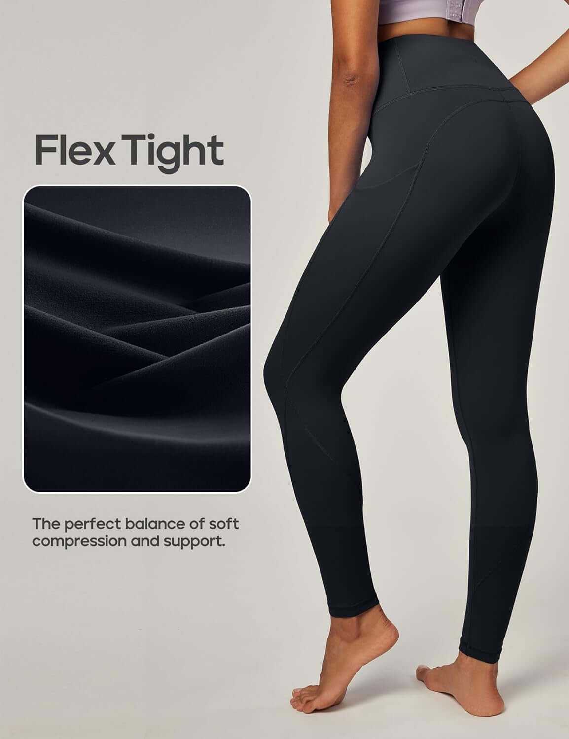 Leggings with Pockets for Women High Waisted Yoga Pants Women Tummy Control Workout Compression Running Leggings