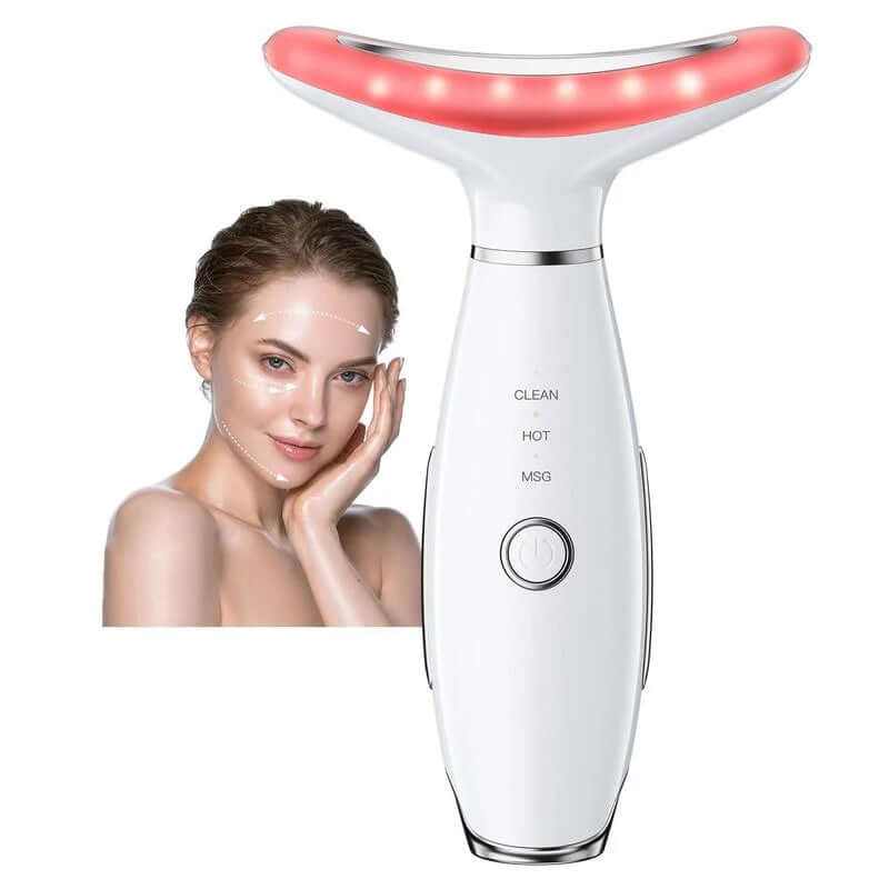 7-In-1 Neck Face Massager, 7 Color Led Face Neck Massage for Skin Care at Home, Portable Facial Massager,Face Sculpting Tool,Multifunctional Vibration