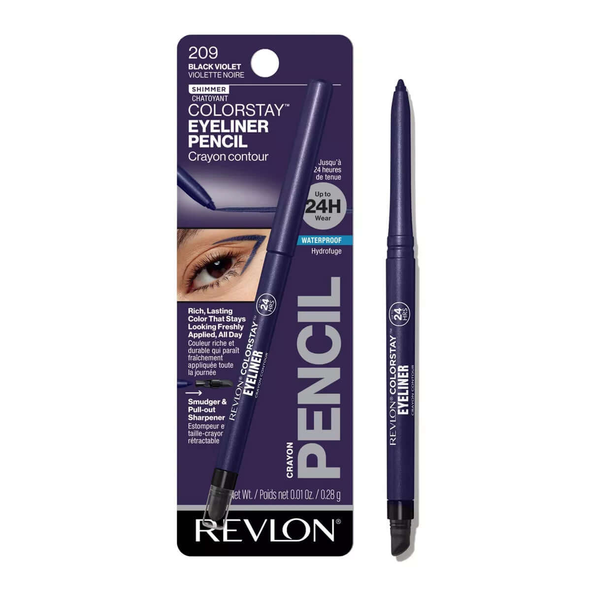 Revlon Colorstay Pencil Waterproof Eyeliner - Built-In Sharpener - 0.01Oz
