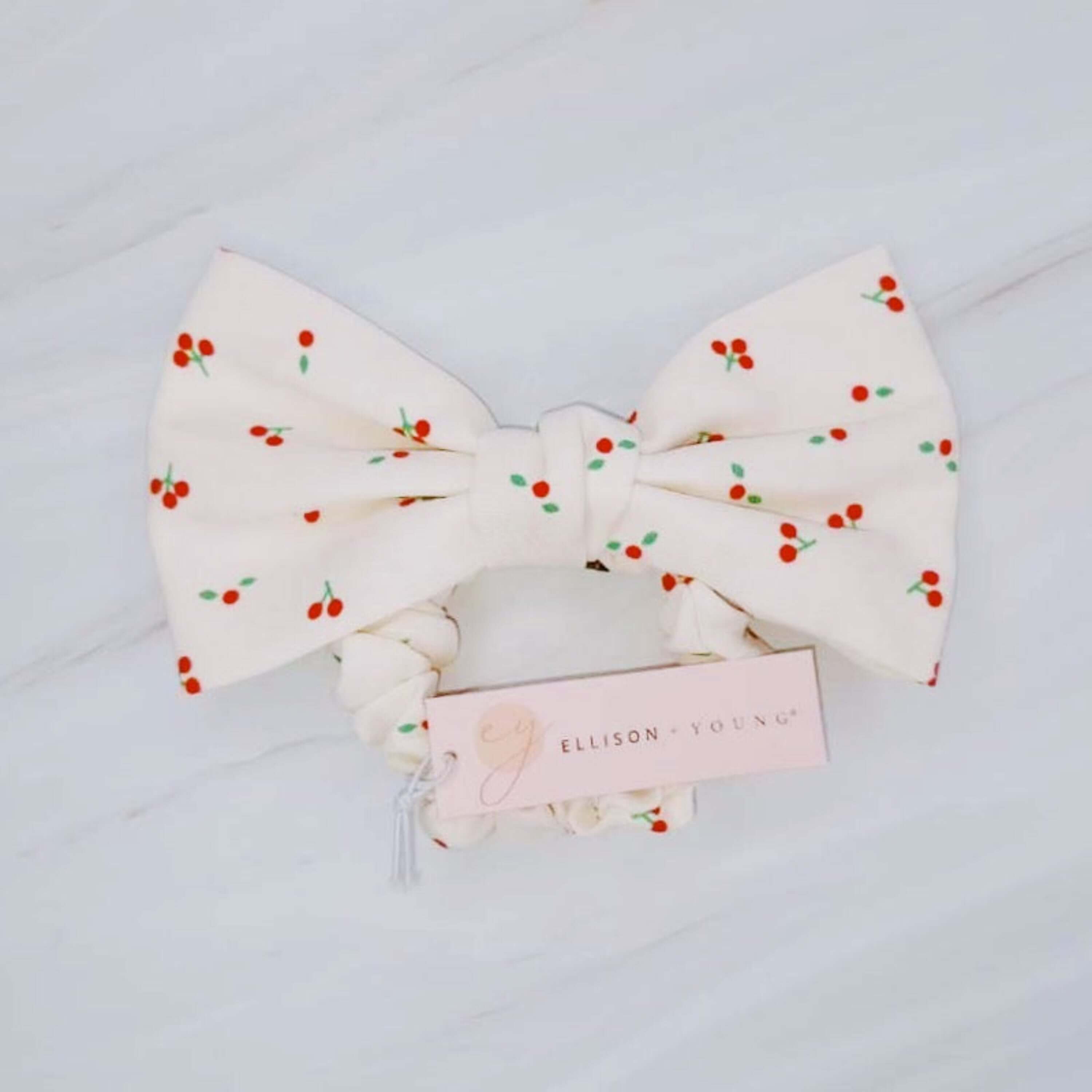 Cherry Lovely Bow Tie Hair Scrunch