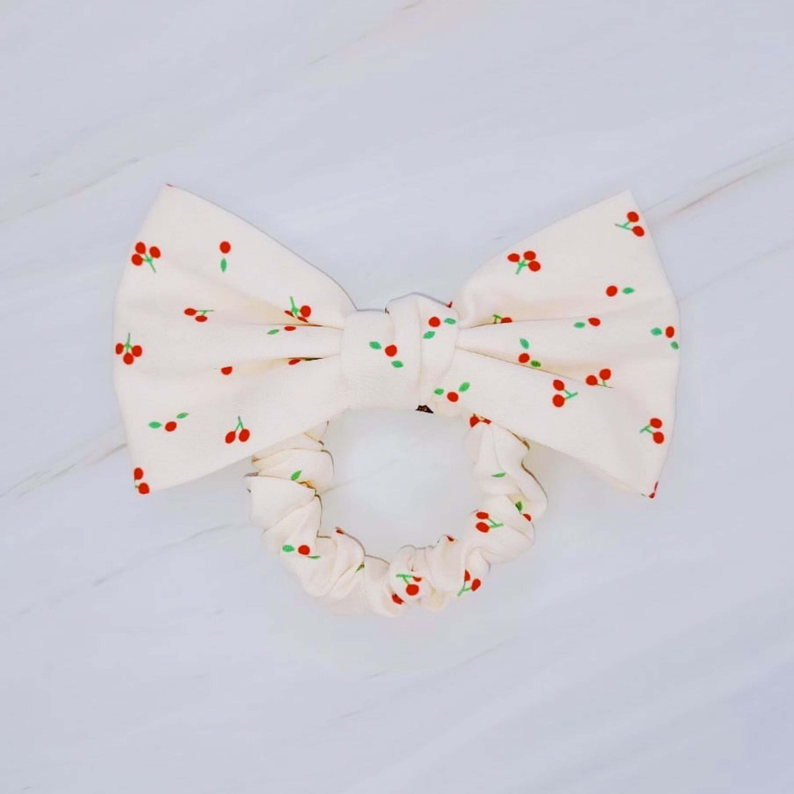 Cherry Lovely Bow Tie Hair Scrunch