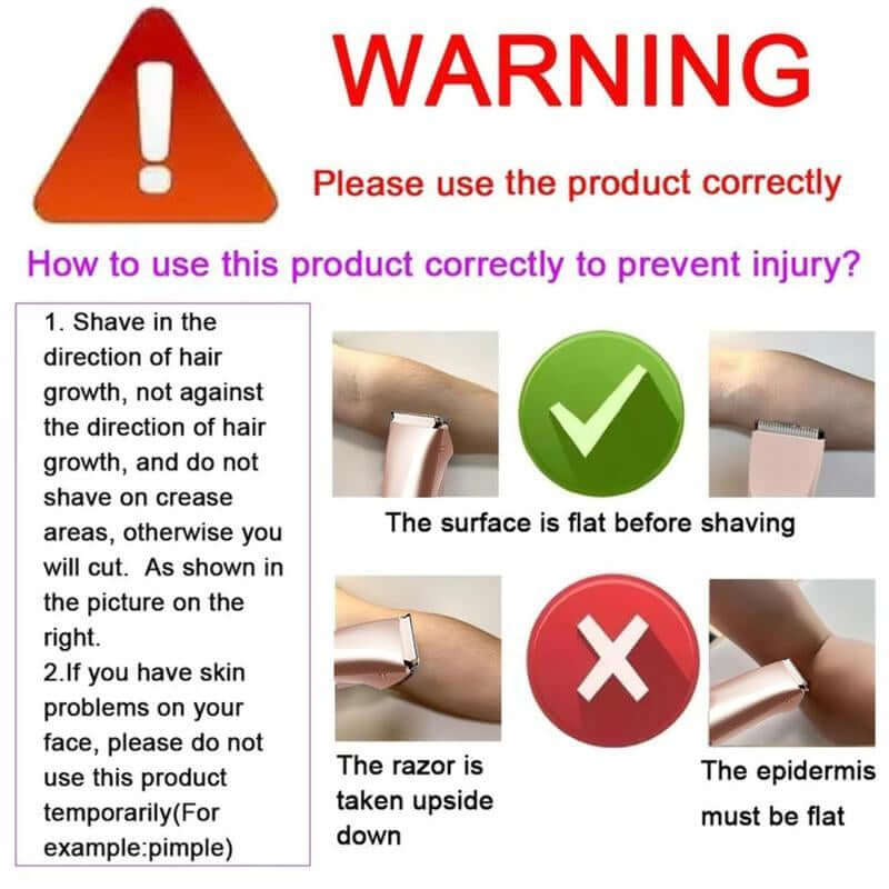 Electric Hair Removal Tool, 1 Box Rechargeable 2 in 1 Body & Facial Hair Removal Dual Head, Waterproof Hair Removal Machine for Armpits and Legs