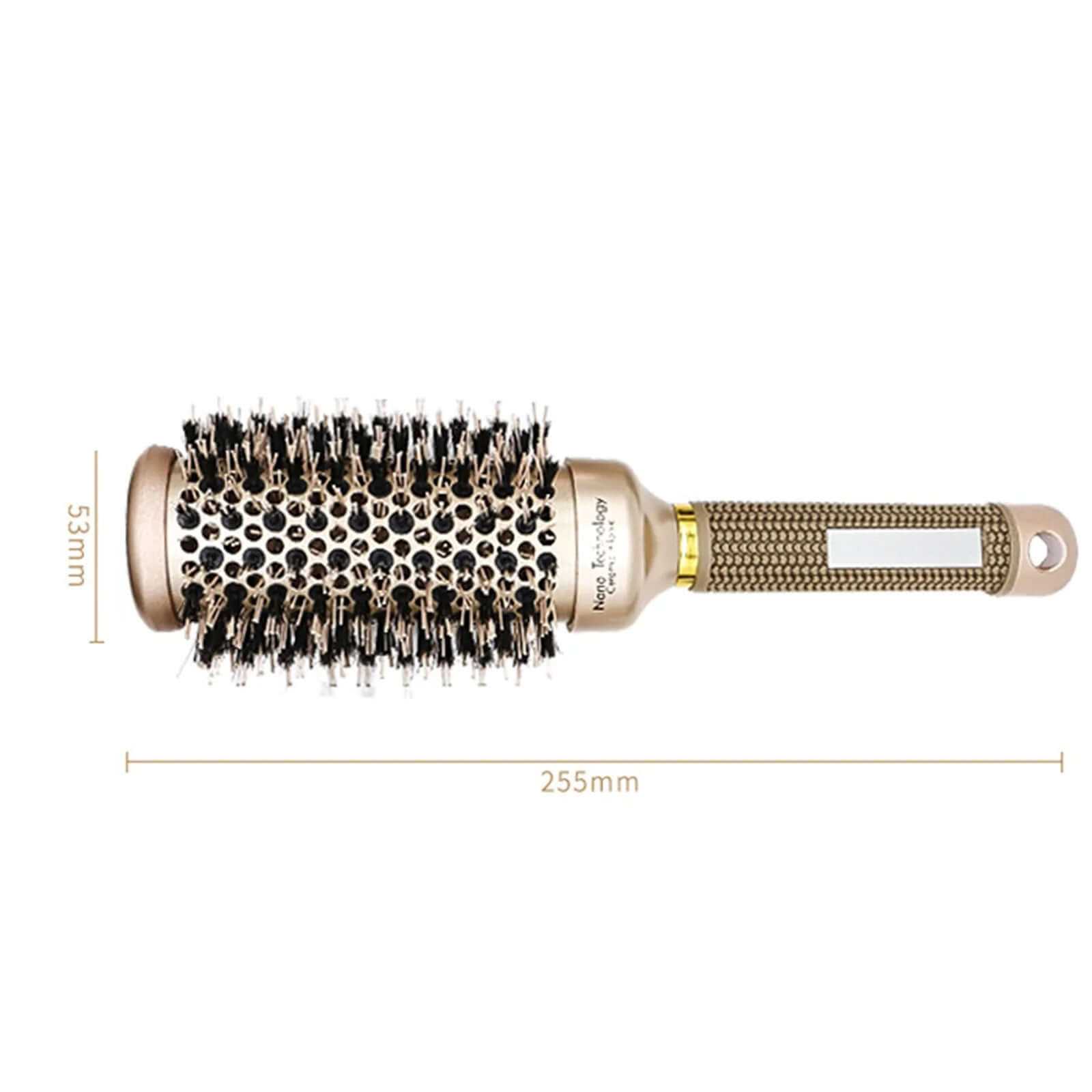 2 Inch round Hair Brush for Blow Drying, Boar Bristles Nano Thermal Ceramic & Ionic Tech & Anti-Static, for Curling, Straightening, Add Volume & Shine