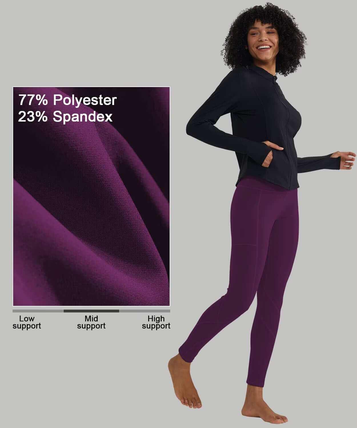 High Waisted Leggings for Women with 3 Pockets, Tummy Control Yoga Pants for Workout Yoga Casual