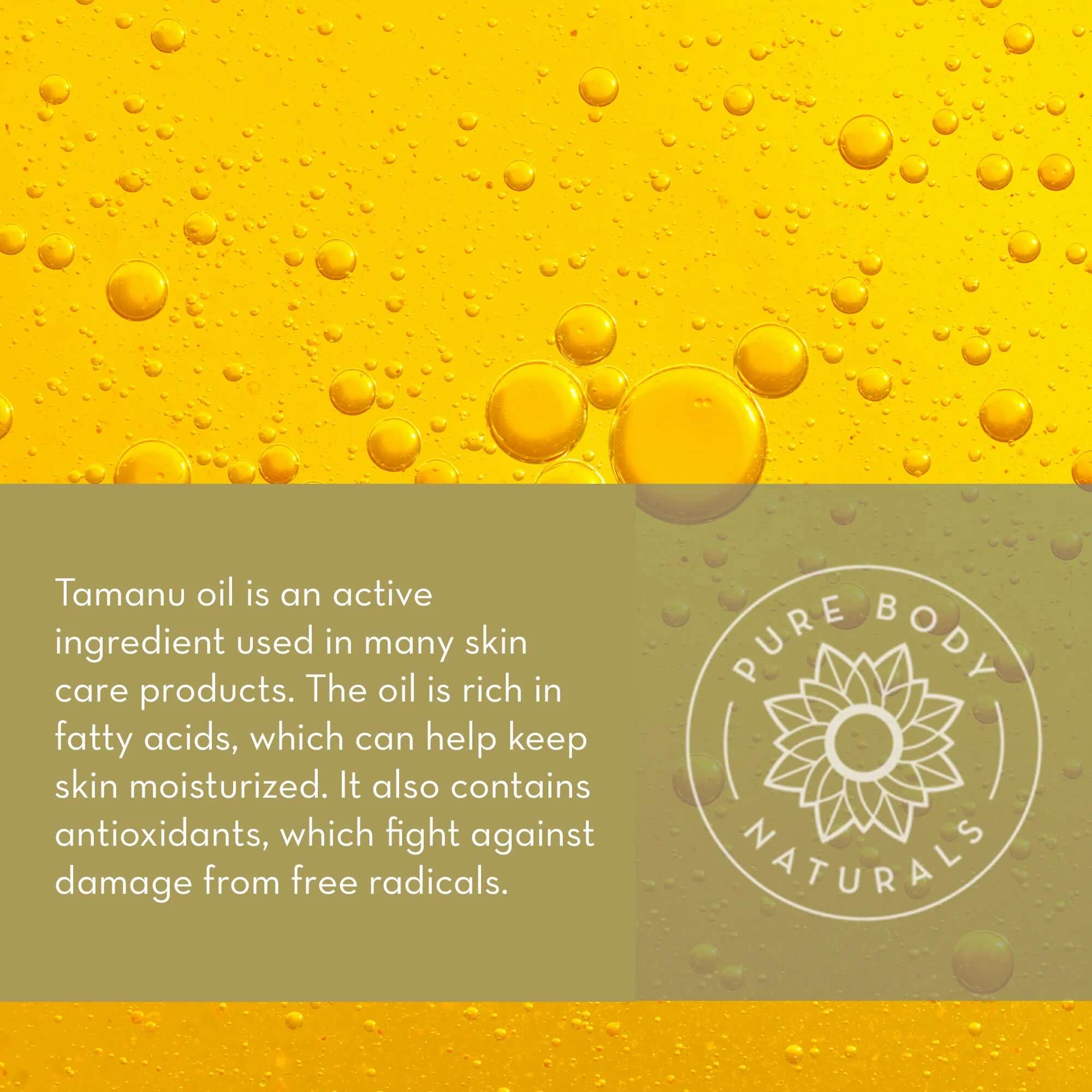 Cold Pressed Tamanu Oil, 4 Fl Oz - Calms Irritated Skin - Moisturises Dry Scaly Skin - by