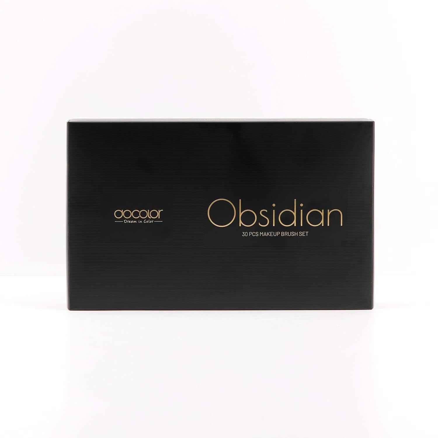 Makeup Brushes Set Professional 30Pcs Obsidian Makeup Brushes Premium Synthetic Powder Kabuki Foundation Contour Blush Concealer Eye Shadow Blending Eyeliner Crease Eyebrow Make up Brush Kit