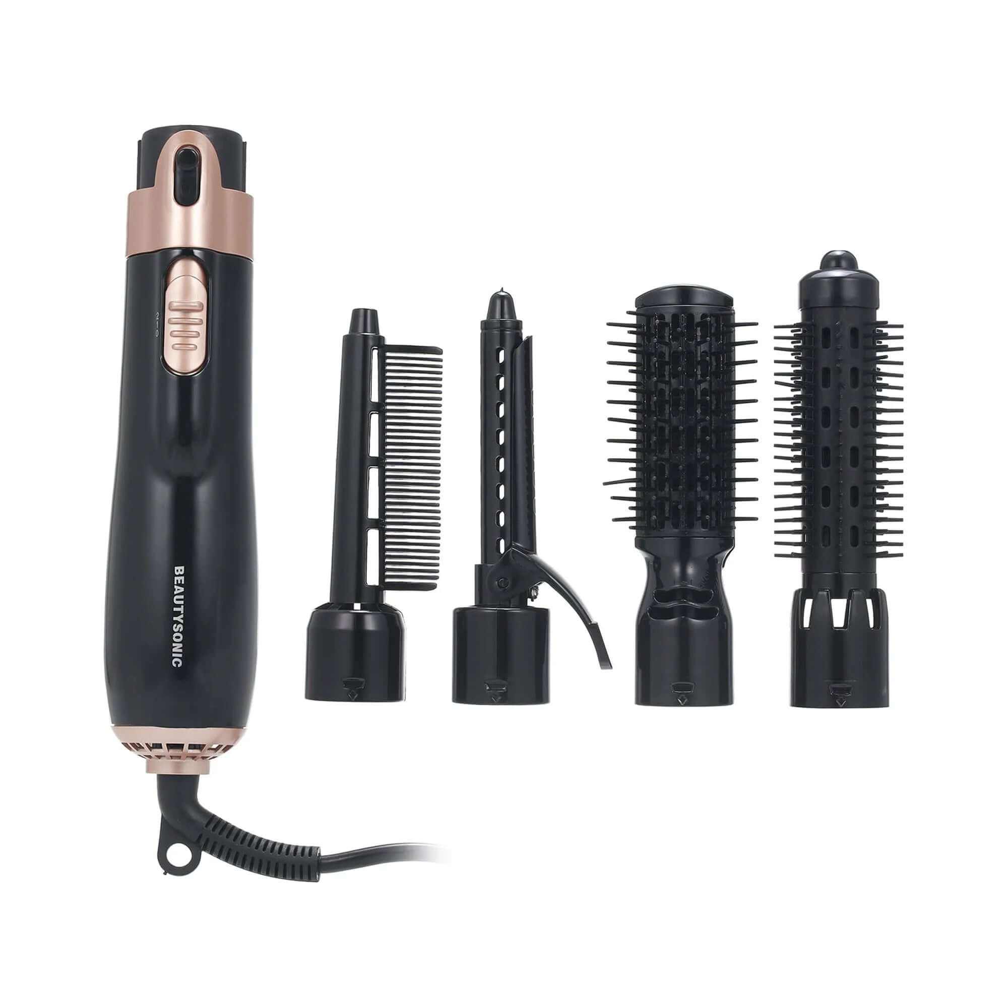 Hair Dryer Brush, 4 in 1 Hot Air Brush for Straightening/Curling/Drying,For Women Hair Dryer Styler and Volumizer Hair Curler Straightener Blow with Comb,Detachable Design for Travel Salon