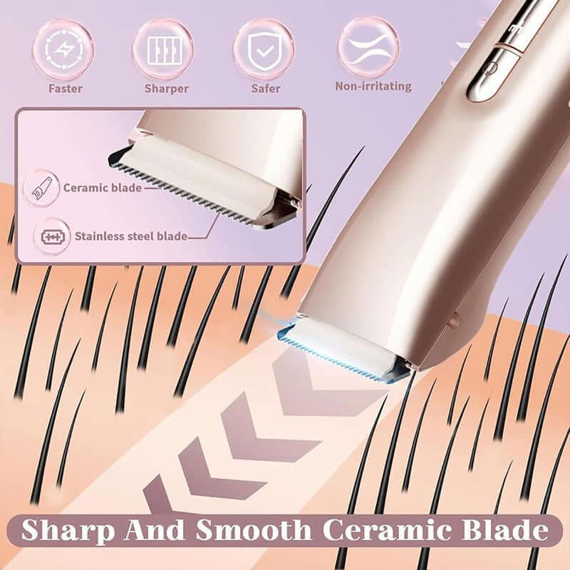 Electric Hair Removal Tool, 1 Box Rechargeable 2 in 1 Body & Facial Hair Removal Dual Head, Waterproof Hair Removal Machine for Armpits and Legs