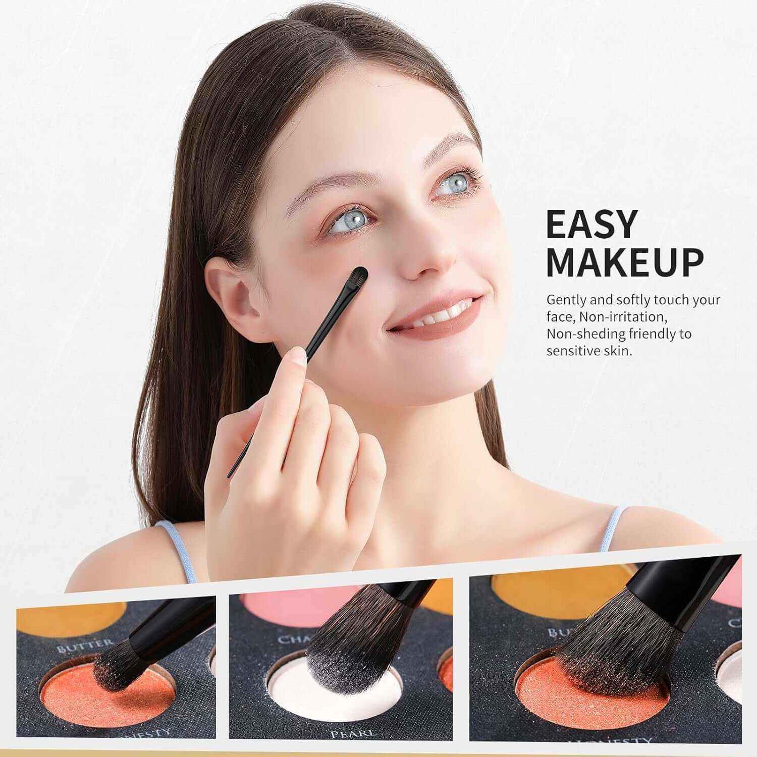 Makeup Brushes Set Professional 30Pcs Obsidian Makeup Brushes Premium Synthetic Powder Kabuki Foundation Contour Blush Concealer Eye Shadow Blending Eyeliner Crease Eyebrow Make up Brush Kit