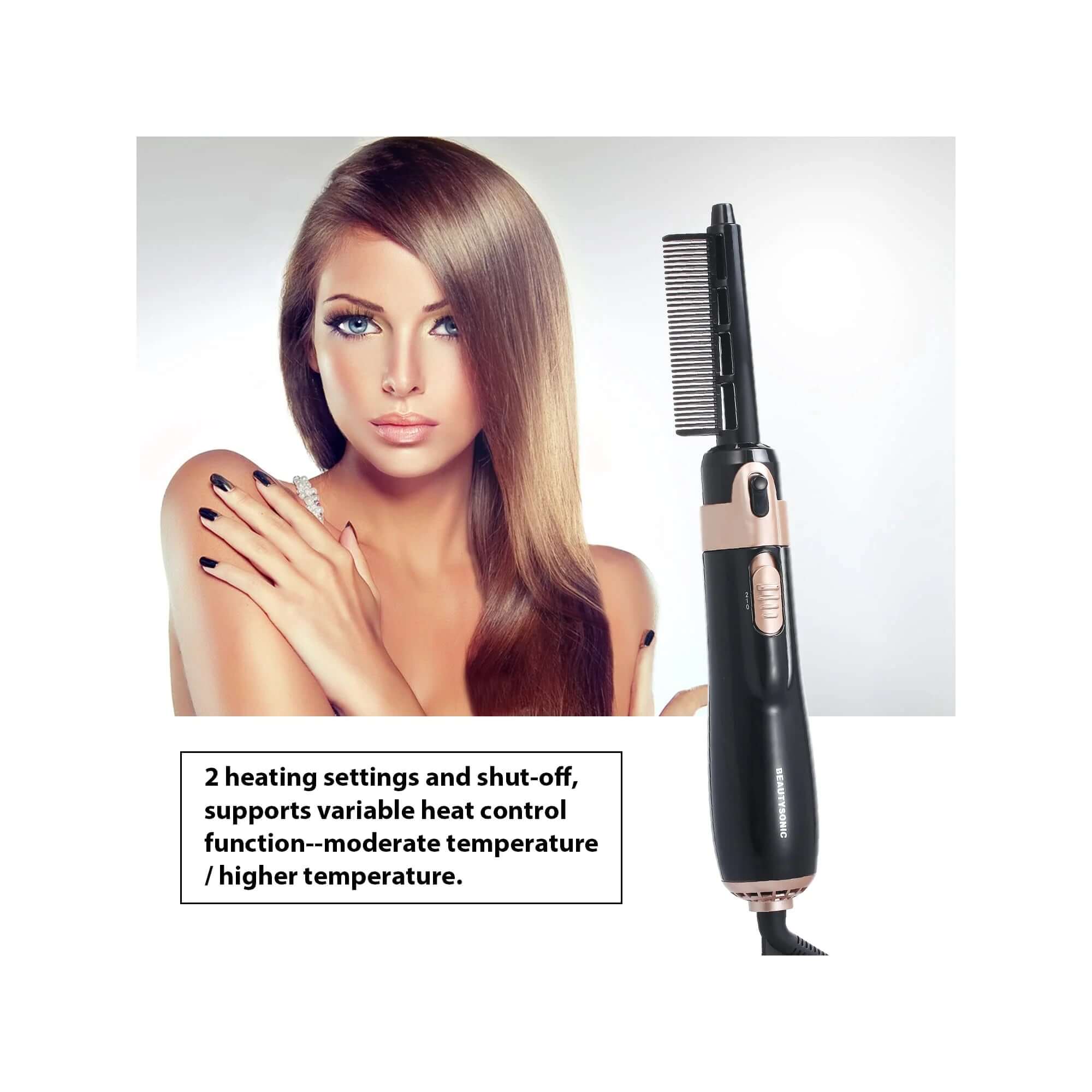 Hair Dryer Brush, 4 in 1 Hot Air Brush for Straightening/Curling/Drying,For Women Hair Dryer Styler and Volumizer Hair Curler Straightener Blow with Comb,Detachable Design for Travel Salon