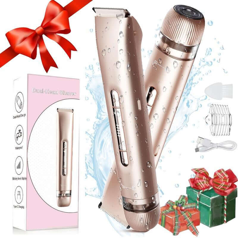 Electric Hair Removal Tool, 1 Box Rechargeable 2 in 1 Body & Facial Hair Removal Dual Head, Waterproof Hair Removal Machine for Armpits and Legs