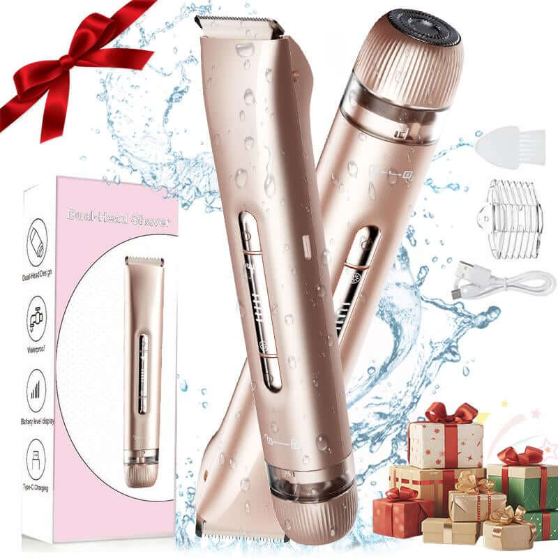 Electric Hair Removal Tool, 1 Box Rechargeable 2 in 1 Body & Facial Hair Removal Dual Head, Waterproof Hair Removal Machine for Armpits and Legs