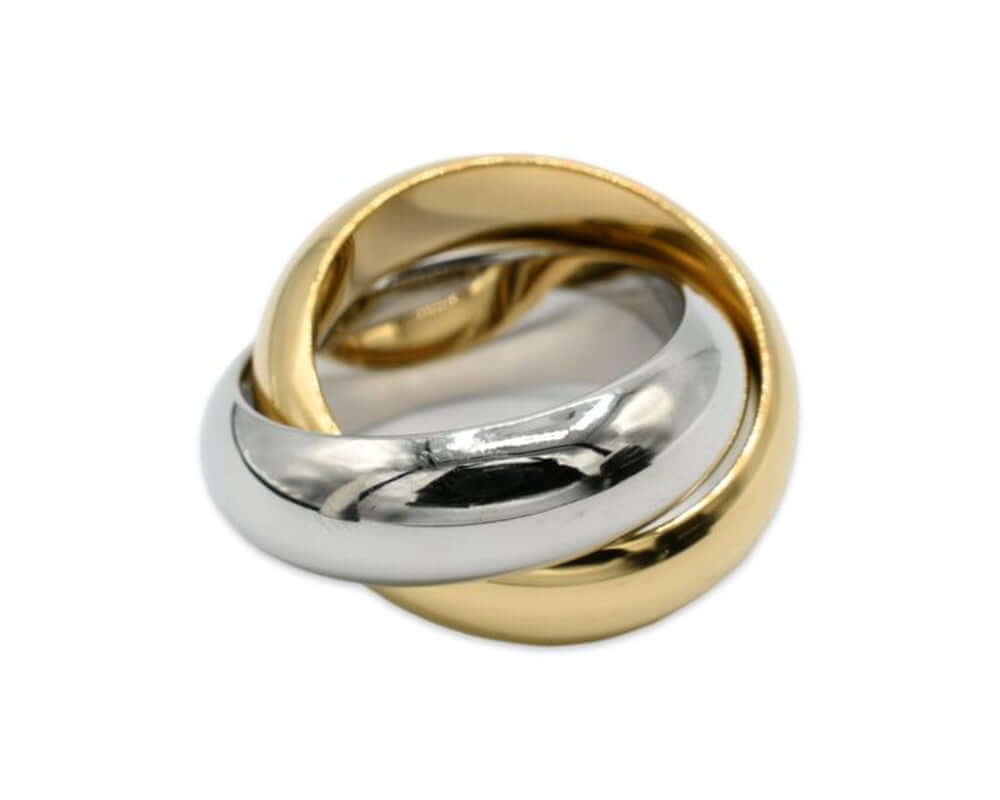 Stainless Steel Twotone Ring for Women - Fashion Accessory