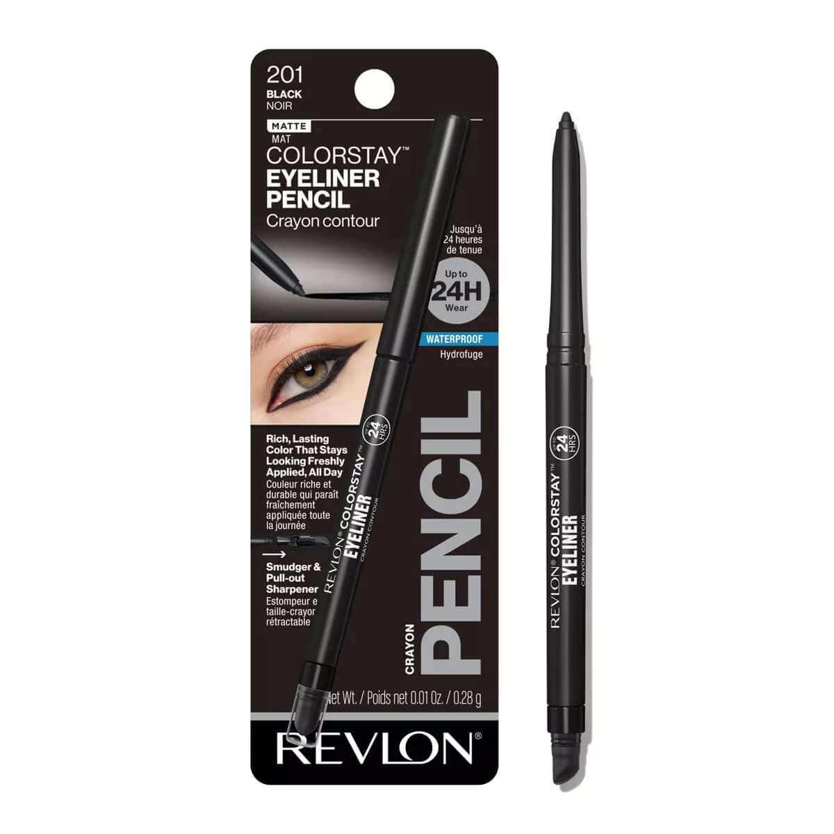 Revlon Colorstay Pencil Waterproof Eyeliner - Built-In Sharpener - 0.01Oz