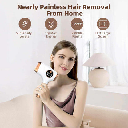 Laser Hair Removal for Women &amp; Men,  999,999 Flashes Hair Remover Device for Armpits Legs Arms Bikini Line, White