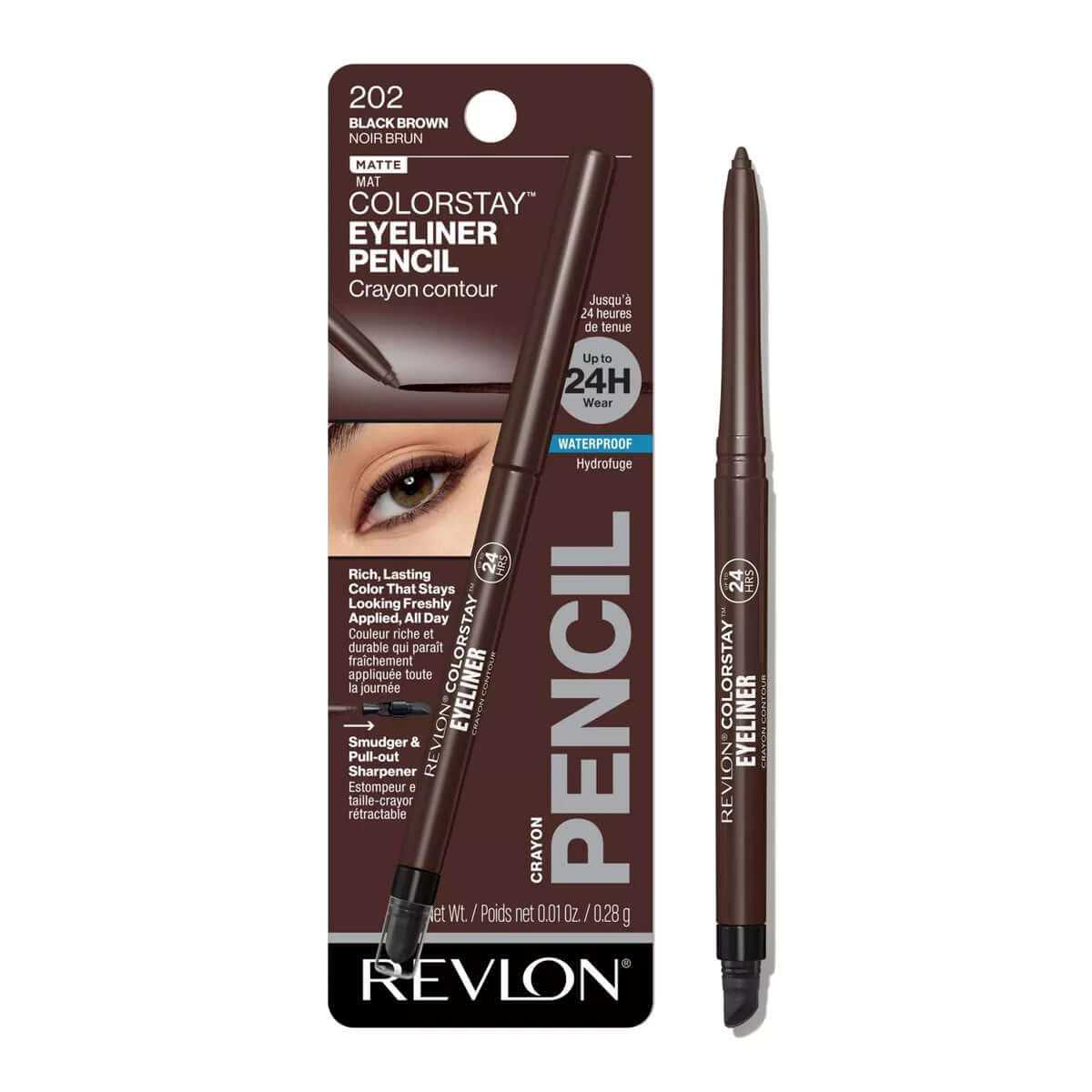 Revlon Colorstay Pencil Waterproof Eyeliner - Built-In Sharpener - 0.01Oz