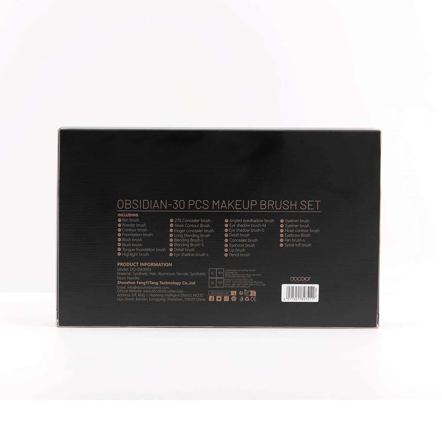 Makeup Brushes Set Professional 30Pcs Obsidian Makeup Brushes Premium Synthetic Powder Kabuki Foundation Contour Blush Concealer Eye Shadow Blending Eyeliner Crease Eyebrow Make up Brush Kit