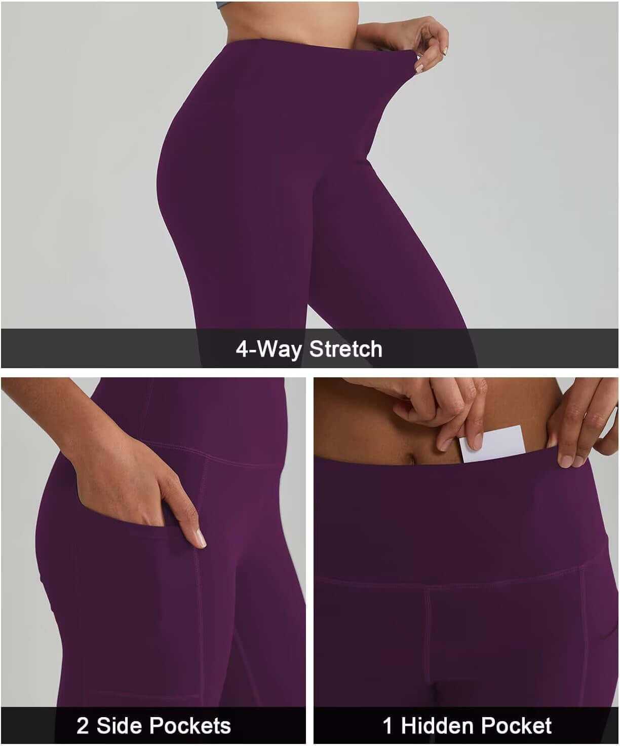 High Waisted Leggings for Women with 3 Pockets, Tummy Control Yoga Pants for Workout Yoga Casual