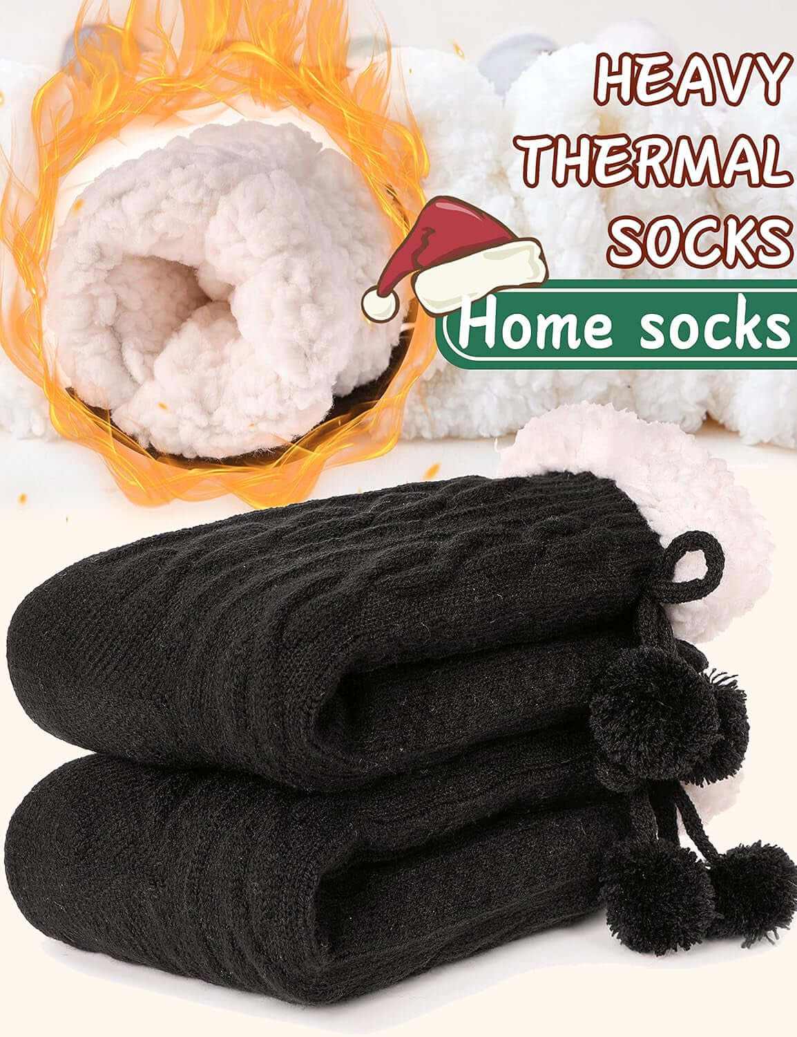 Slipper Fuzzy Socks for Women Fluffy Cozy Cabin Winter Warm Soft Fleece Comfy Thick Socks with Grips