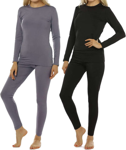 Thermal Underwear for Women Fleece Lined Long Johns Base Layer Thermals Top and Bottom Set Cold Weather