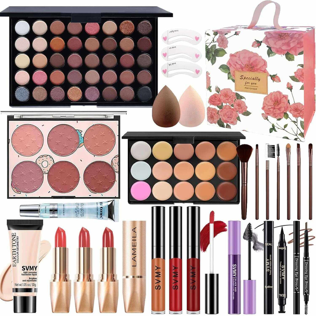 Makeup Set for Women, Makeup Kit for Beginners Teen Girls, Makeup Gift Set for Teens, Makeup Kit for Girls, Eyeshadow Palette, Lip Gloss, Face &amp; Eye Make Up