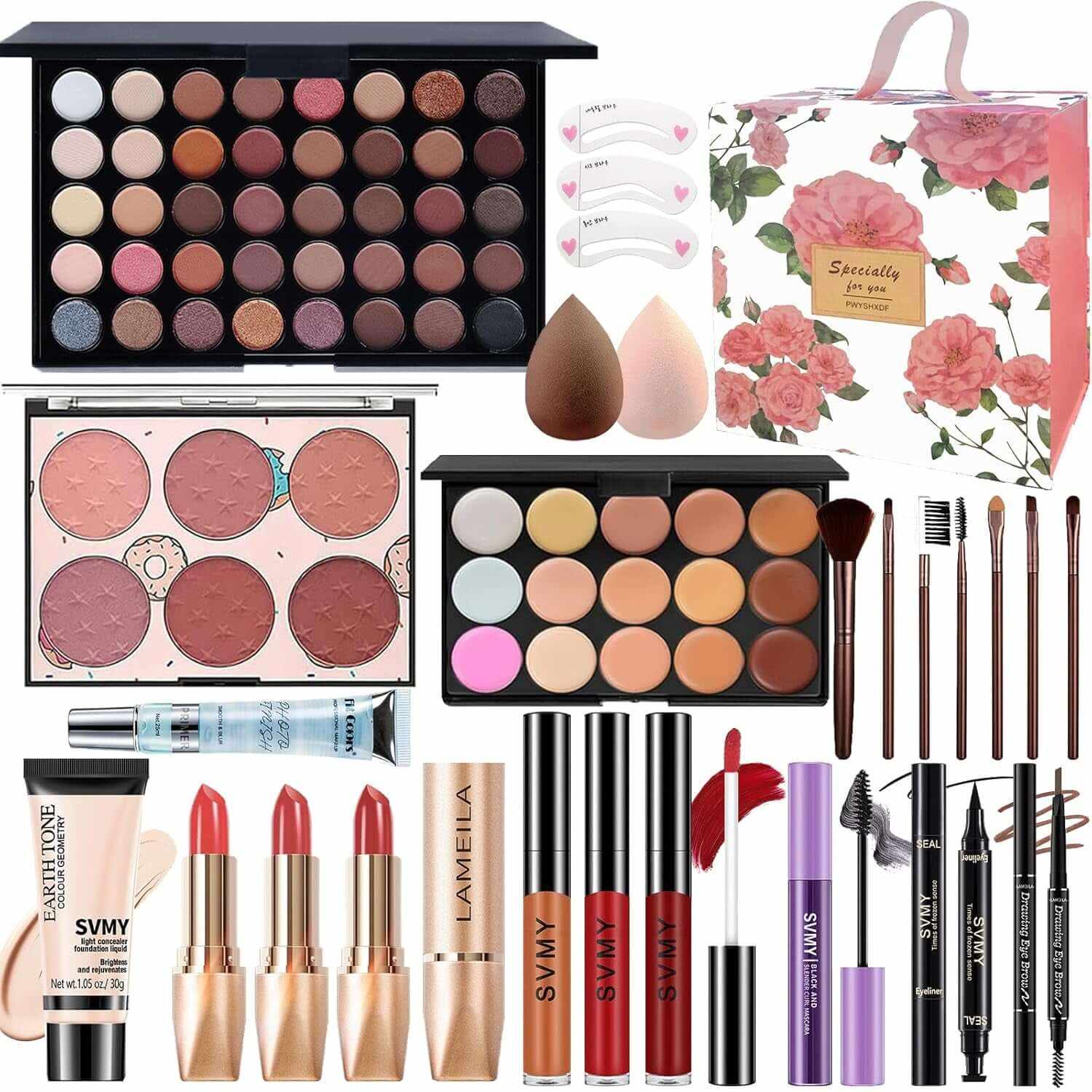 Makeup Set for Women, Makeup Kit for Beginners Teen Girls, Makeup Gift Set for Teens, Makeup Kit for Girls, Eyeshadow Palette, Lip Gloss, Face &amp; Eye Make Up