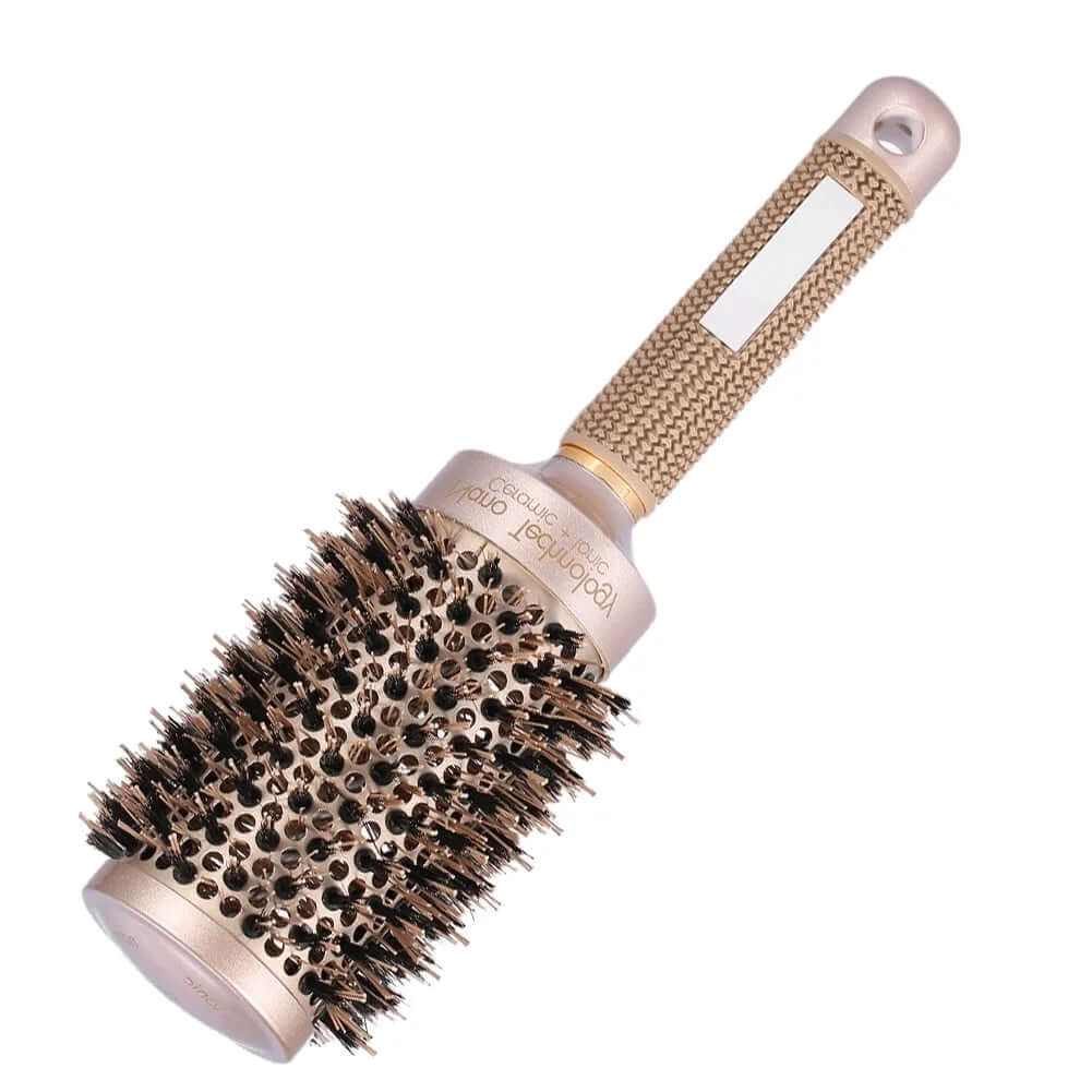 2 Inch round Hair Brush for Blow Drying, Boar Bristles Nano Thermal Ceramic &amp; Ionic Tech &amp; Anti-Static, for Curling, Straightening, Add Volume &amp; Shine