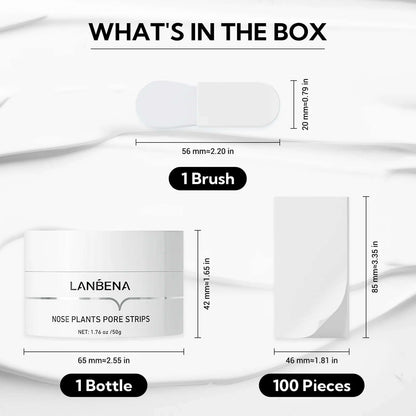 Pore Strips (50G/1.76 Oz)+100Pcs Nose Strips with Blackhead Remover, Black Head Remover for Face, Blackhead Remover Mask, Nose Strips for Blackheads