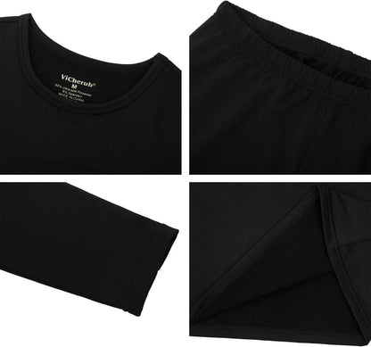 Thermal Underwear for Women Fleece Lined Long Johns Base Layer Thermals Top and Bottom Set Cold Weather