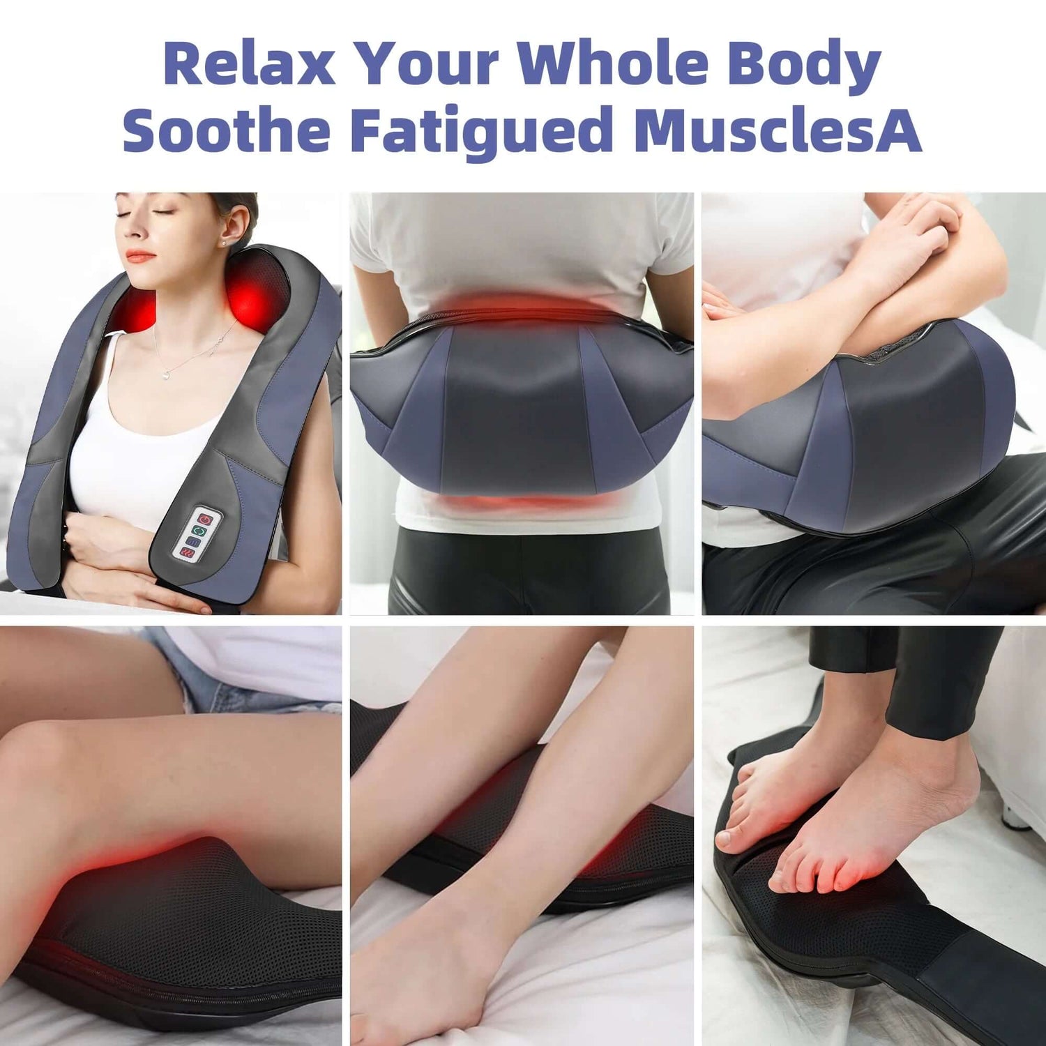 Neck Massager, Shiatsu Neck and Back Massager with Heat, Deep Tissue 3D Kneading Pillow, Electric Full Body Massager for Body Muscle, Plug-In Use for Home Office Car, Gifts for Women Man