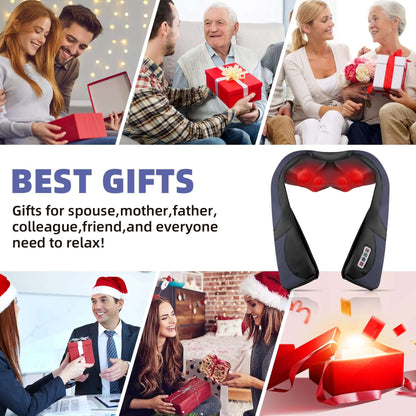 Neck Massager, Shiatsu Neck and Back Massager with Heat, Deep Tissue 3D Kneading Pillow, Electric Full Body Massager for Body Muscle, Plug-In Use for Home Office Car, Gifts for Women Man